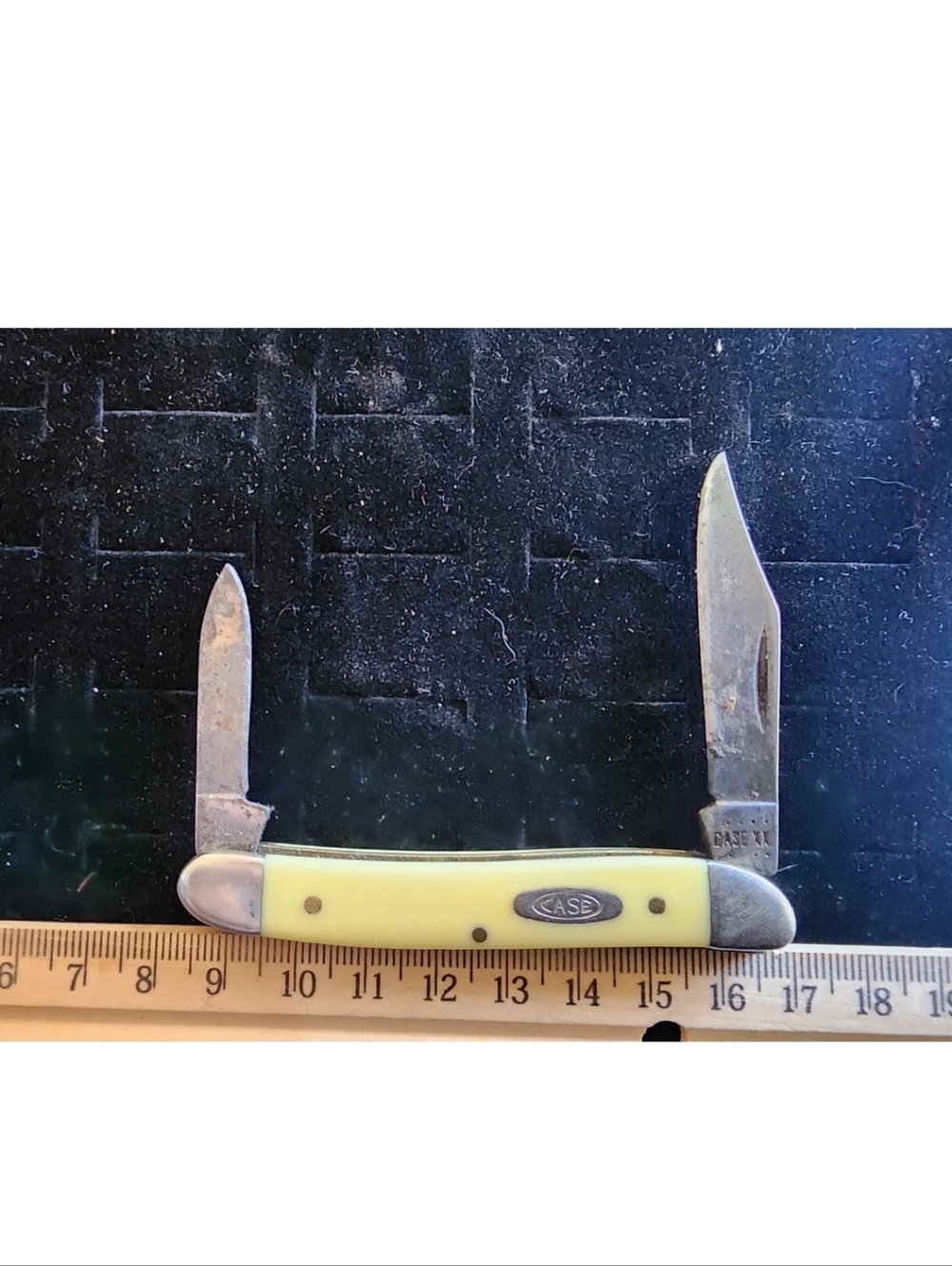 Case xx Multi Blade Pocket Knife Yellow Scales Used Great Shape